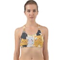 Seamless Pattern Cute Cat Cartoons Back Web Sports Bra View1