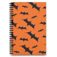 Halloween Card With Bats Flying Pattern 5 5  X 8 5  Notebook by Wegoenart