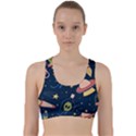 Seamless Pattern With Funny Alien Cat Galaxy Back Weave Sports Bra View1