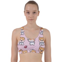 Set Kawaii Smile Japanese Dog Cartoon Back Weave Sports Bra by Wegoenart