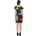 Seamless Pattern With Space Object Ufo Rocket Alien Hand Drawn Element Space Short Sleeve Skater Dress View2