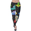 Seamless Pattern With Space Object Ufo Rocket Alien Hand Drawn Element Space Velvet Leggings View1