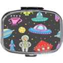 Seamless Pattern With Space Object Ufo Rocket Alien Hand Drawn Element Space Mini Square Pill Box View1