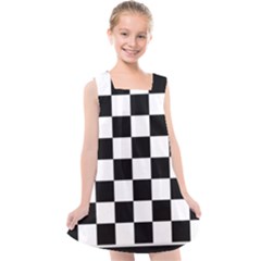 Chess Board Background Design Kids  Cross Back Dress by Wegoenart