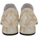 Clean Brown And White Ornament Damask Vintage Women Slip On Heel Loafers View4