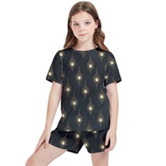 Light On Damask Kids  Tee And Sports Shorts Set by ConteMonfrey