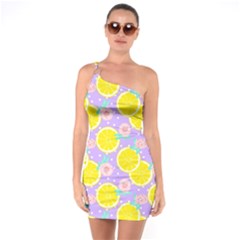 Purple Lemons  One Soulder Bodycon Dress by ConteMonfrey