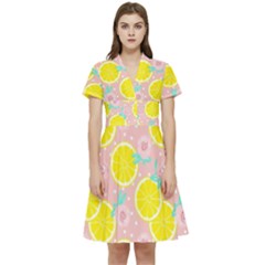 Pink Lemons Short Sleeve Waist Detail Dress by ConteMonfrey