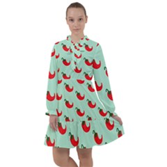 Small Mini Peppers Blue All Frills Chiffon Dress by ConteMonfrey