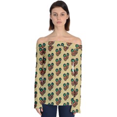 Pastel Pineapple Off Shoulder Long Sleeve Top by ConteMonfrey