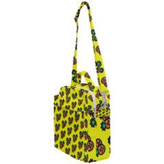 Yellow Background Pineapples Crossbody Day Bag by ConteMonfrey