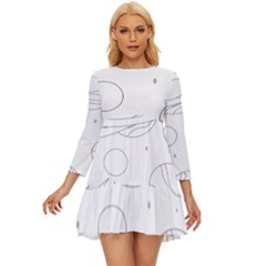 The Cuteness Of Saturn Long Sleeve Babydoll Dress by ConteMonfrey