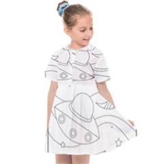 Starships Silhouettes - Space Elements Kids  Sailor Dress by ConteMonfrey