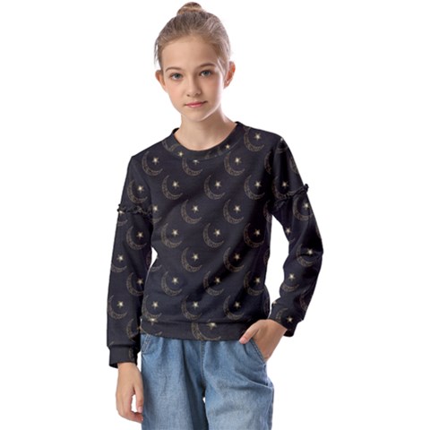 Arabian Night Kids  Long Sleeve Tee With Frill  by ConteMonfrey