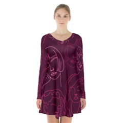 Im Only Woman Long Sleeve Velvet V-neck Dress by ConteMonfrey