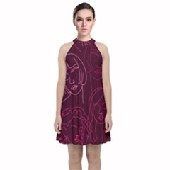 Im Only Woman Velvet Halter Neckline Dress  by ConteMonfrey