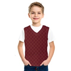 Diagonal Dark Red Small Plaids Geometric  Kids  Basketball Tank Top by ConteMonfrey