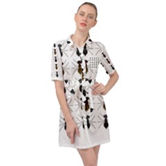 Ants Insect Pattern Cartoon Ant Animal Belted Shirt Dress by Ravend