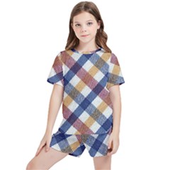 Hot Colors Plaid  Kids  Tee And Sports Shorts Set by ConteMonfrey