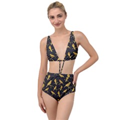 Background-with-golden-birds Tied Up Two Piece Swimsuit by Wegoenart