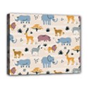 Wild-animals-seamless-pattern Deluxe Canvas 20  x 16  (Stretched) View1