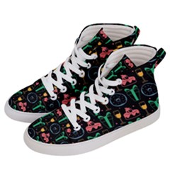 Hand-drawn-happy-birthday-pattern-background Women s Hi-top Skate Sneakers by Wegoenart