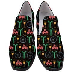 Hand-drawn-happy-birthday-pattern-background Women Slip On Heel Loafers by Wegoenart