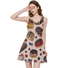 Seamless Pattern With Sweet Cakes Berries Inside Out Racerback Dress by Wegoenart