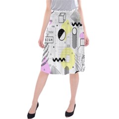 Graphic-design-geometric-background Midi Beach Skirt by Wegoenart