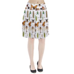 Insects-seamless-pattern Pleated Skirt by Wegoenart