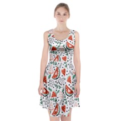 Seamless-vector-pattern-with-watermelons-mint Racerback Midi Dress by Wegoenart