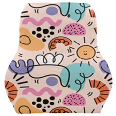 Abstract Doodle Pattern Car Seat Back Cushion  by designsbymallika