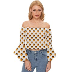 That`s Nuts   Off Shoulder Flutter Bell Sleeve Top by ConteMonfrey