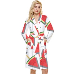 Watermelon Popsicle   Long Sleeve Velour Robe by ConteMonfrey