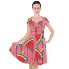 Red Watermelon Popsicle Cap Sleeve Midi Dress by ConteMonfrey