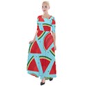 Blue Watermelon Half Sleeves Maxi Dress View1