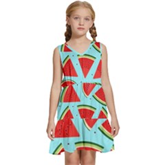 Blue Watermelon Kids  Sleeveless Tiered Mini Dress by ConteMonfrey