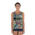 Cartoon-cute-doodles-hand-drawn-auto-service-seamless-pattern Sport Tank Top  View1