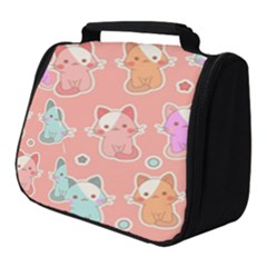 Cute Kawaii Kittens Seamless Pattern Full Print Travel Pouch (small) by Wegoenart