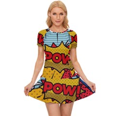 Pow Word Pop Art Style Expression Vector Women s Sports Wear Set by Wegoenart