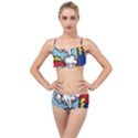 Rays Smoke Pop Art Style Vector Illustration Layered Top Bikini Set View1