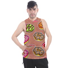 Doughnut Doodle Colorful Seamless Pattern Men s Sleeveless Hoodie by Wegoenart