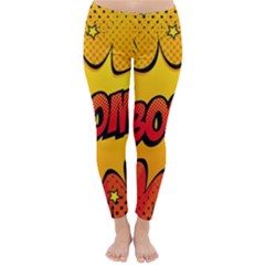 Explosion Boom Pop Art Style Classic Winter Leggings by Wegoenart