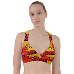 Explosion Boom Pop Art Style Sweetheart Sports Bra by Wegoenart