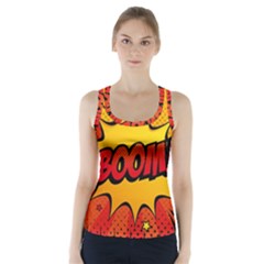 Explosion Boom Pop Art Style Racer Back Sports Top by Wegoenart