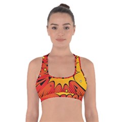 Explosion Boom Pop Art Style Cross Back Sports Bra by Wegoenart