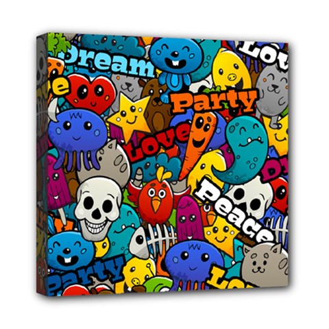 Graffiti Characters Seamless Pattern Mini Canvas 8  X 8  (stretched) by Wegoenart