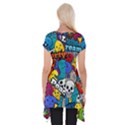 Graffiti Characters Seamless Pattern Short Sleeve Side Drop Tunic View2