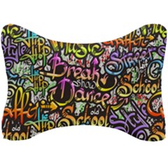 Graffiti Word Seamless Pattern Seat Head Rest Cushion by Wegoenart