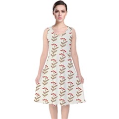 White Fresh Spring Hope V-neck Midi Sleeveless Dress  by ConteMonfrey